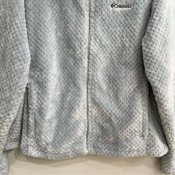 Columbia Women’s Full Zip Fleece Jacket Shacket Ice Blue Gray Outdoor Pockets XL - Picture 4 of 12